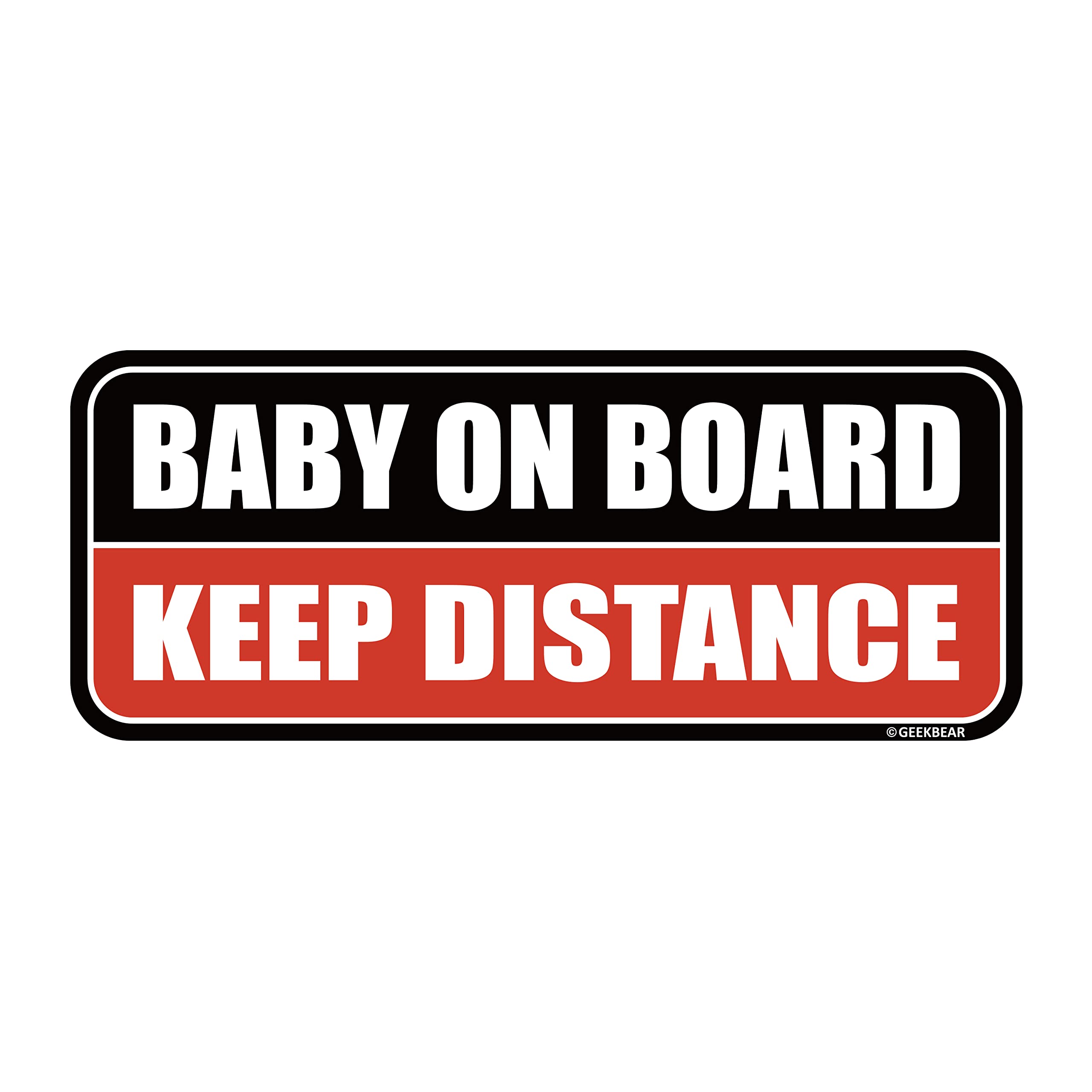 Geekbear Black/Red Baby On Board Magnet () - Baby On Board Sticker For Cars - Baby On Board - No Stickers Or Decals But Magnets - Baby On Board Sign - Reflective Bumper Safety Warning Sign Size 3