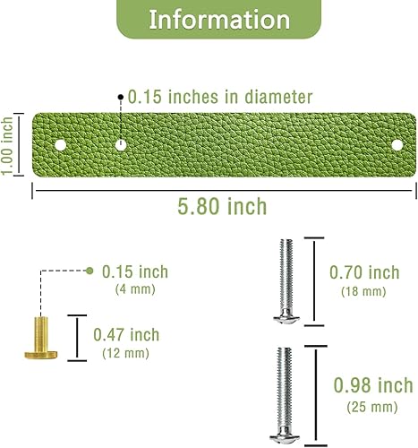 Miniatura 2 de Hiili & Kaala Pomos de cuero para cómoda, paquete de 12 pomos para cajones de cómoda, pomos suaves para cajones que mejoran el aspecto de los