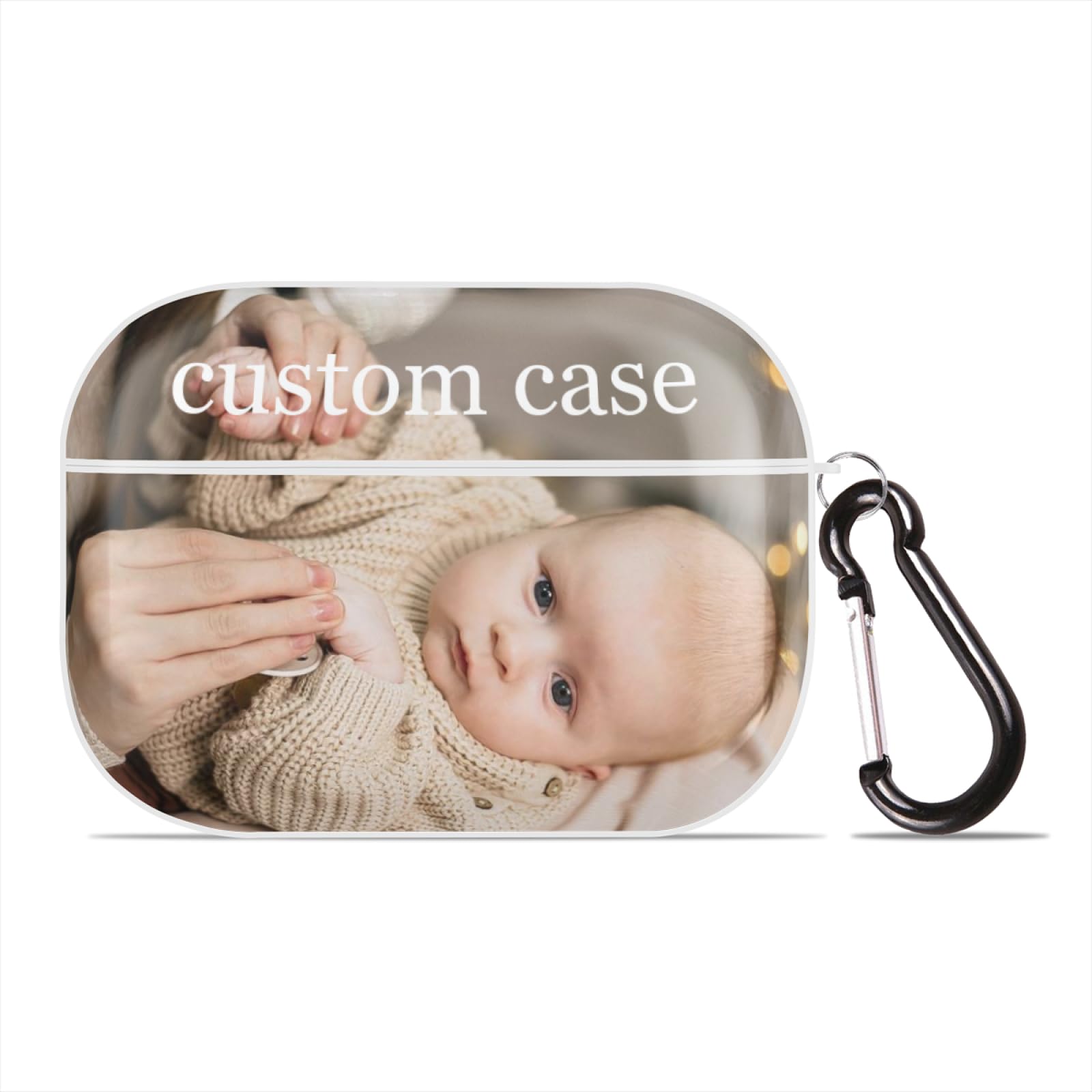Custom AirPods Case – Personalized Cover with Name/Photo, Shockproof & Scratch-Resistant, Compatible with AirPods 1, 2, 3 & Pro, Keychain Included
