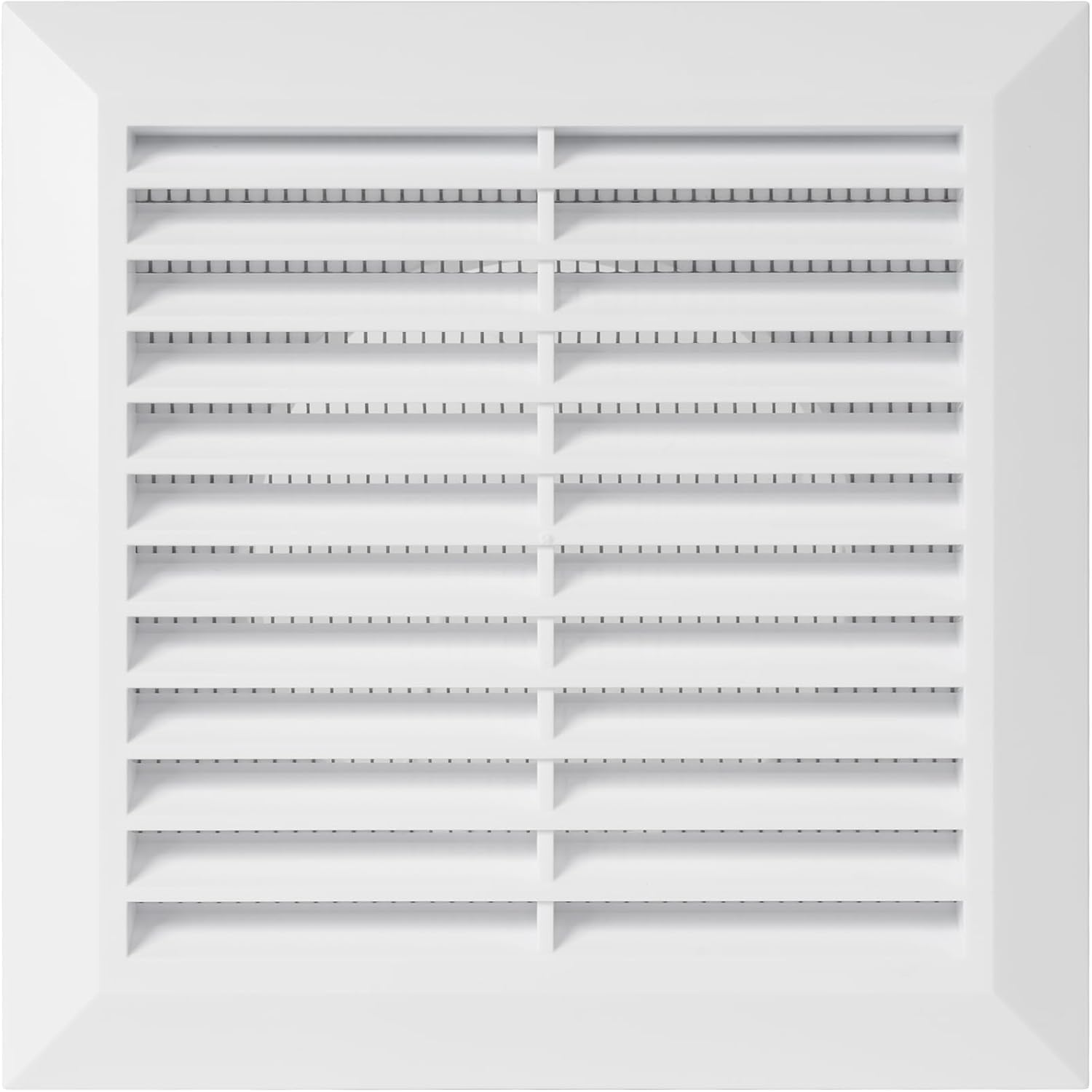 ECOPRO VENT White 100mm Air Vent Cover - Plastic Extractor Fan Vent Cover with Insect Mesh - Ventilation Grilles - Concealed Screw - Fits Inside Wall or Duct, Air Vent Covers Exterior & Interior — image 1