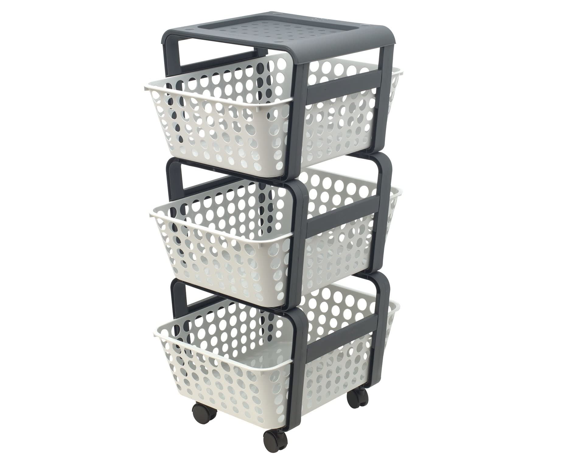 Ecoplast Chariot d'appoint en Plastique avec roulettes MODULA Ghiaccio
