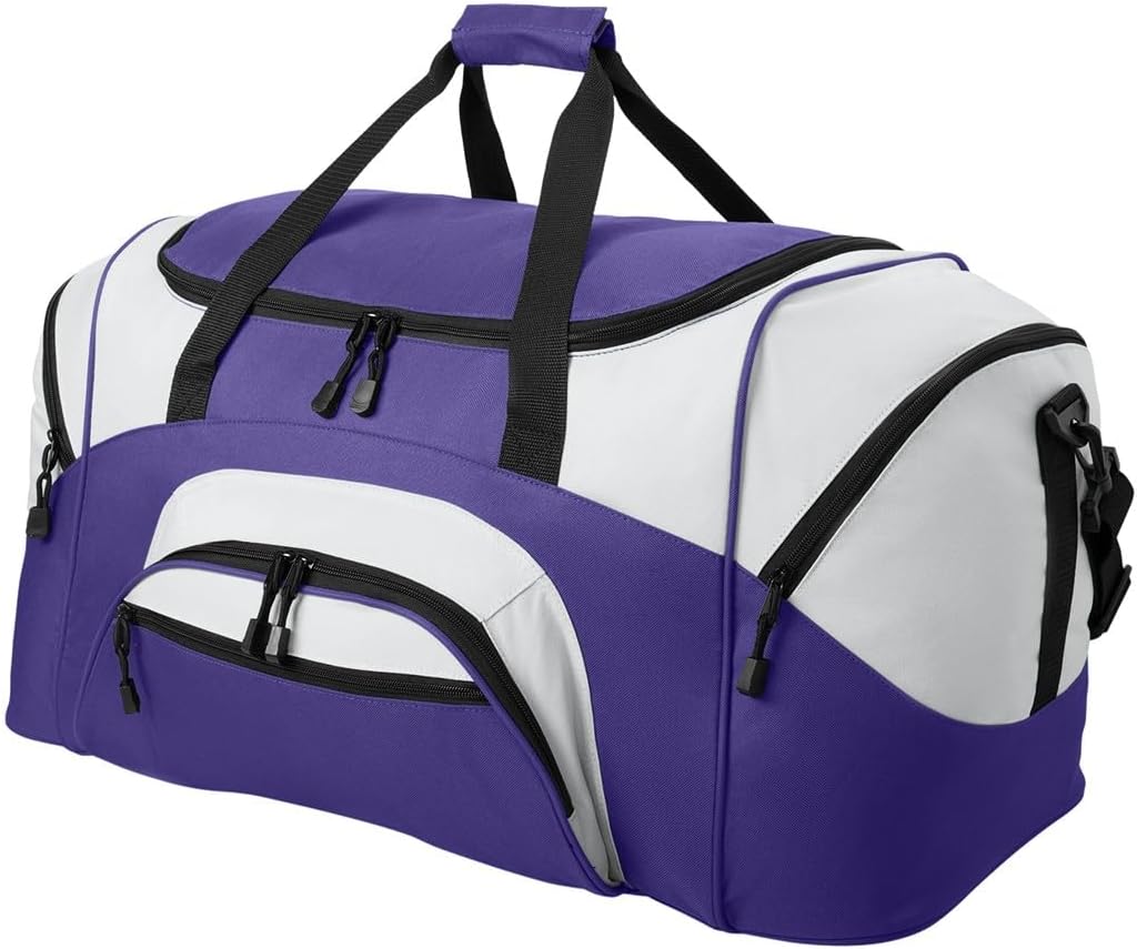 Personalized Large Purple Duffel Bag, Womens Duffle Bag, Athlete Gift, Sport Bag, Embroidered Name