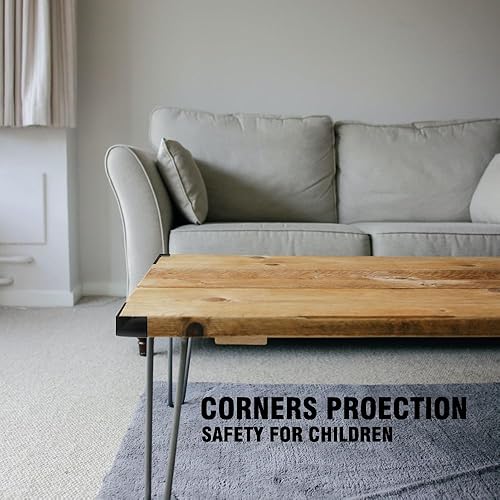 Protectores protectores de esquina, seguridad para niños, espuma de borde negro, protector de esquina de seguridad de 4 piezas para muebles del