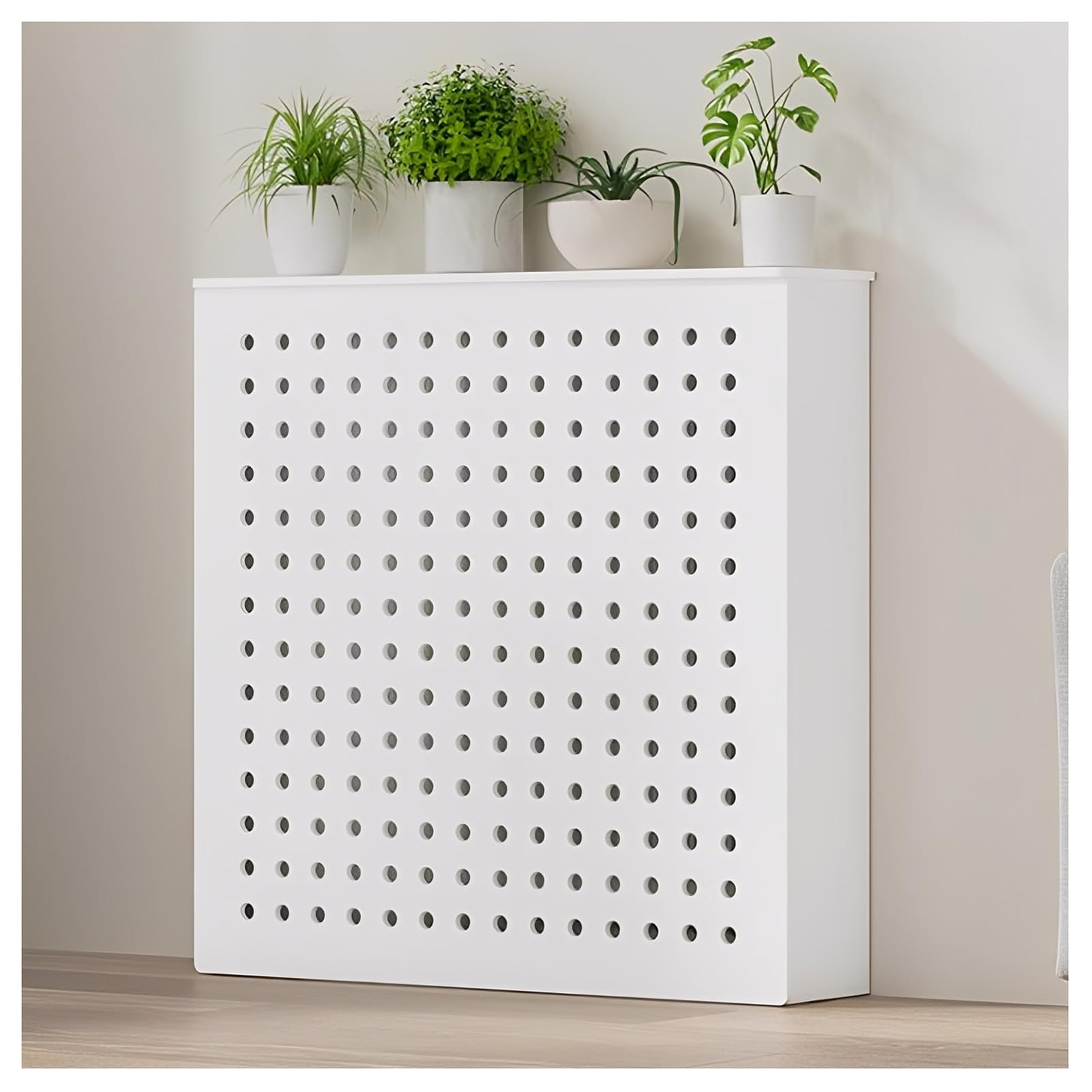 Panel calefactor de PVC para ocultar radiador y ganar balda de almacenamiento