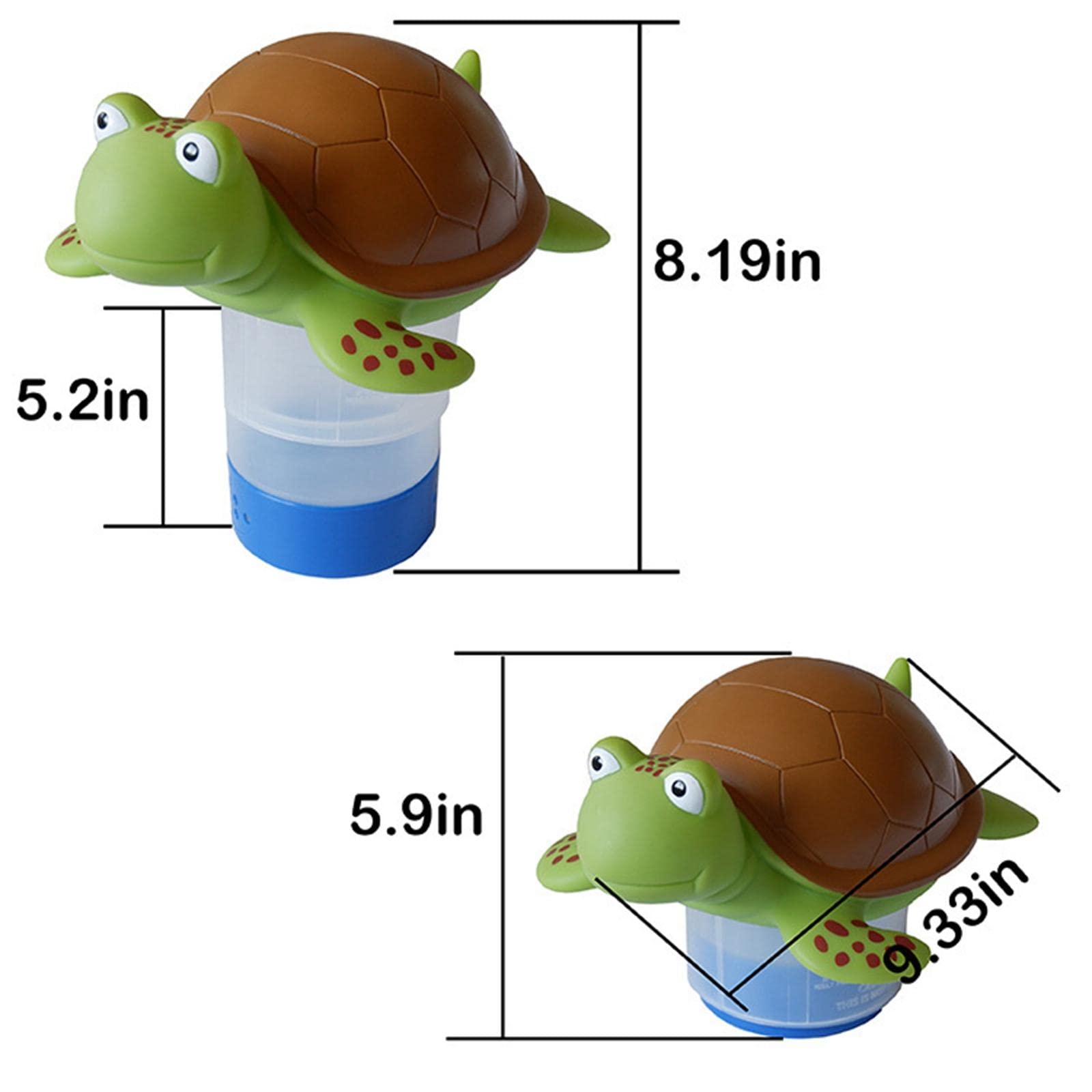 Dispensador Flotante para Pastillas de en Piscinas, Depósito Automático de PVC Interiores Y Piscinas de Jardín, Tortuga