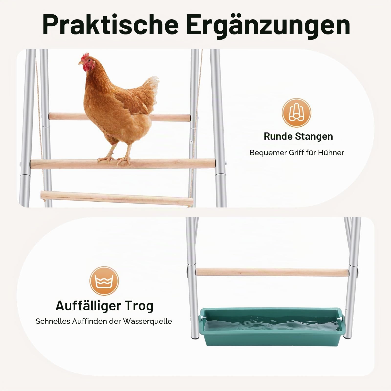 Sitzstangen für Hühner, Kletterturm, Hühnerspielzeug, Hühnerschaukel Hühnerleiter, Hühner Zubehör, für Hinterhofgeflügel, Hühnerstall,Bauernhof, für Enten, Tauben, Wachteln Einfach zu Mon