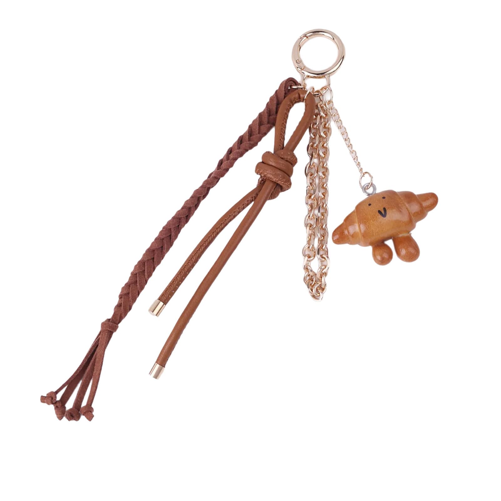 Viviwi Brown Creative Food Shaped Keychain Bag Charm Accessory Keyring Fashion Key Holder Cartoon Bags Pendant For Purse Backpack