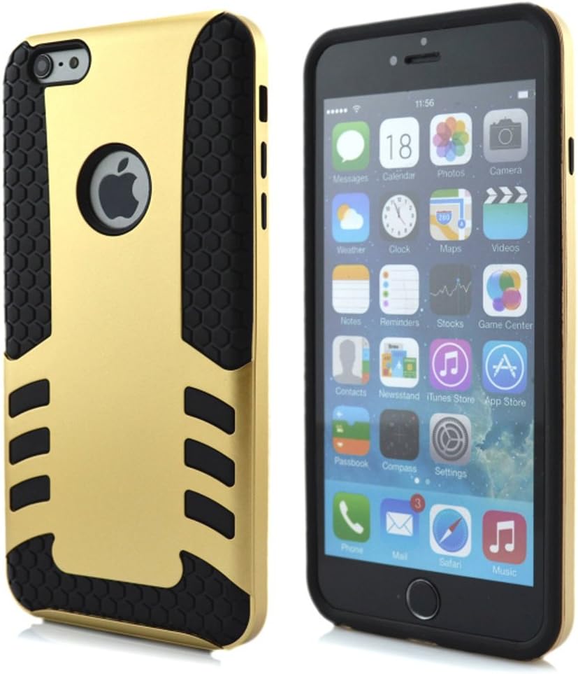 iPhone 6 case,iPhone 6 4.7 Case,Trade A 2 in 1 Slim Fit Dual Layer Shockproof Case Cover Protector for iPhone 6 4.7"withe screen protetcor (gold and black)",