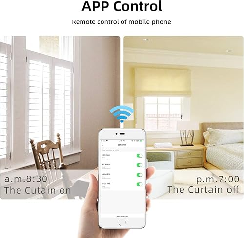 Miniatura 3 de Persianas eléctricas, motor tubular para tubo de 1.575in1.969in con control remoto, compatible con Alexa Google Home App Control (110 V, solo motor,