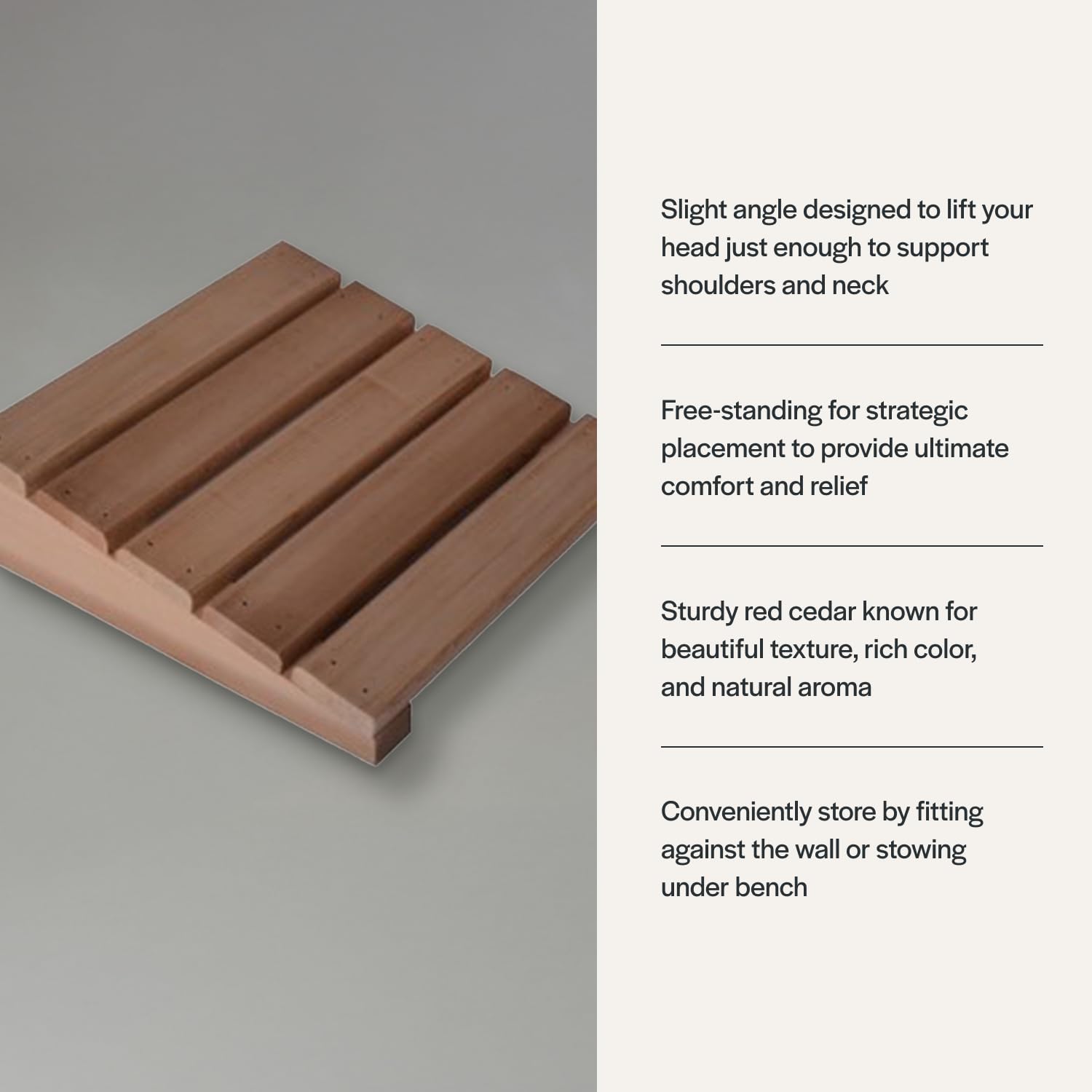 Almost Heaven Saunas Sauna Headrest, Luxury Home Sauna Accessory in Cedar Handmade in The USA, Traditional and Infrared Sauna Accessories, Wooden Head Rest Designed to Support Neck and Shoulders