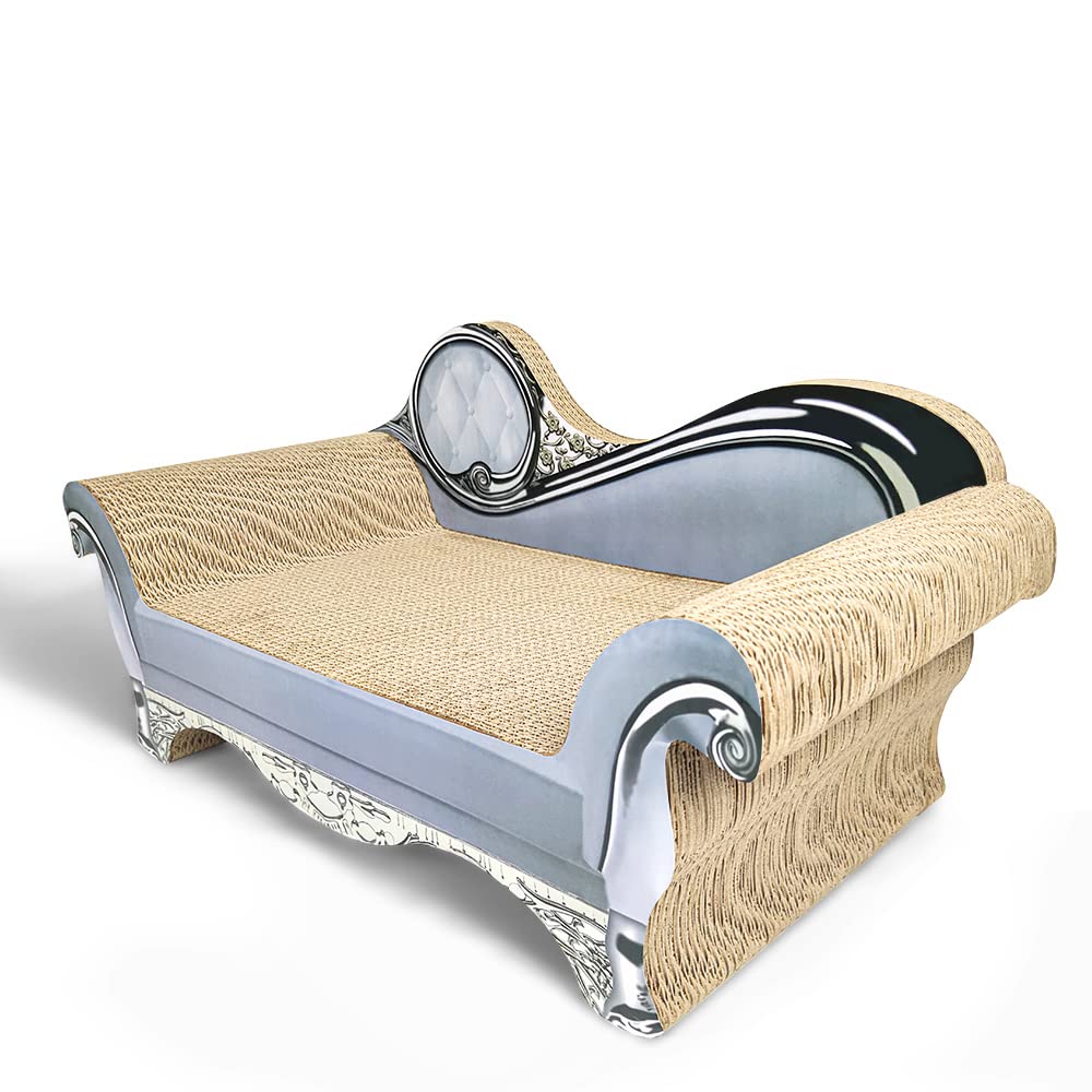 DoeekCat Scratching Board Toy - 60CM Large Sofa Shape Cat Recreation Bed, Cat Corrugated Cardboard Scratcher (60 * 28 * 29.5cm)