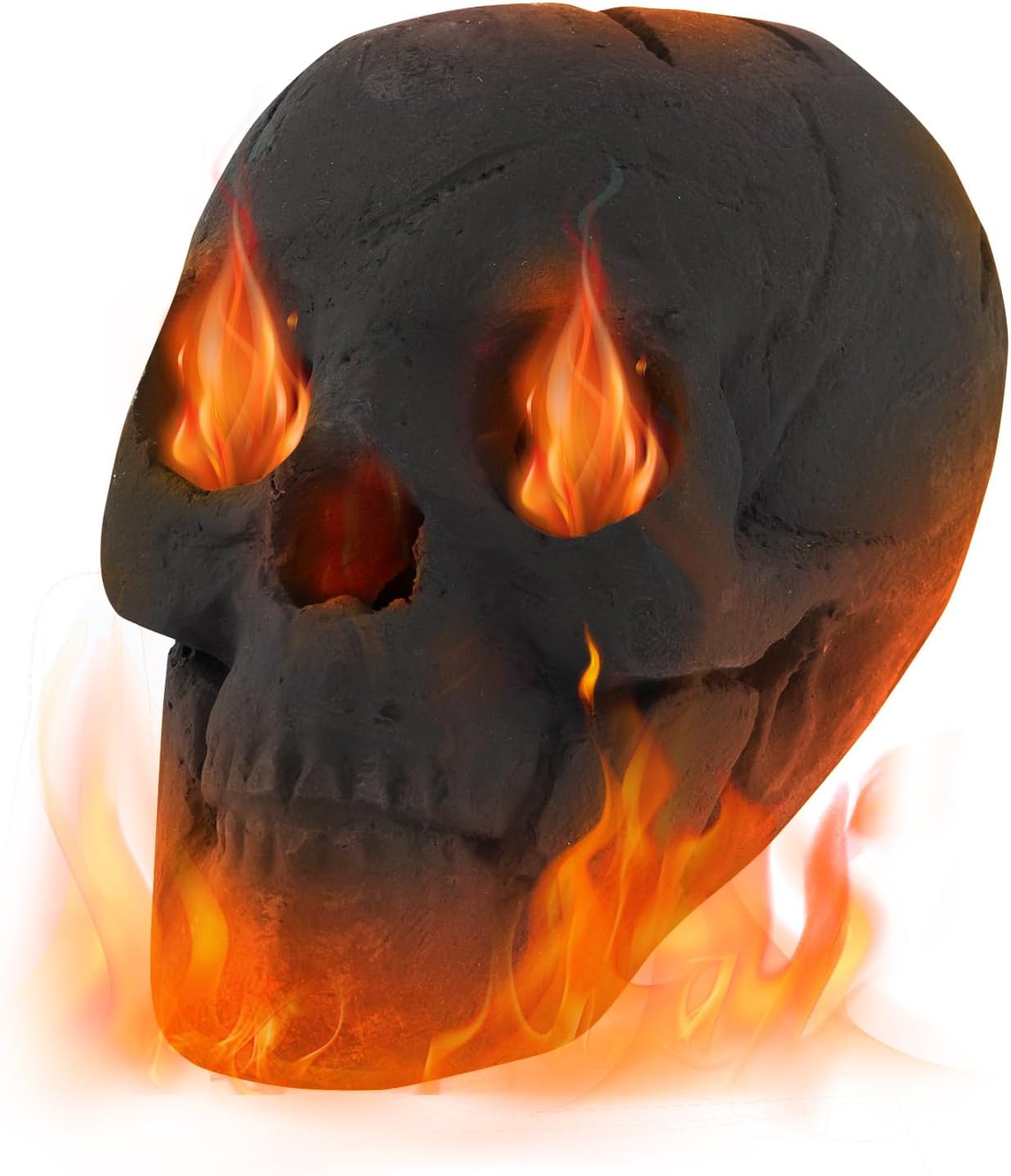 Giantex Ceramic Skulls for Fire Pit, Durable Reusable Fireproof Fire Pit Skull Stone for Gas, Propane, Wood Fires, Outdoor Halloween Skull Fire Pit Stones for Outside Bonfire Campfire Fireplaces