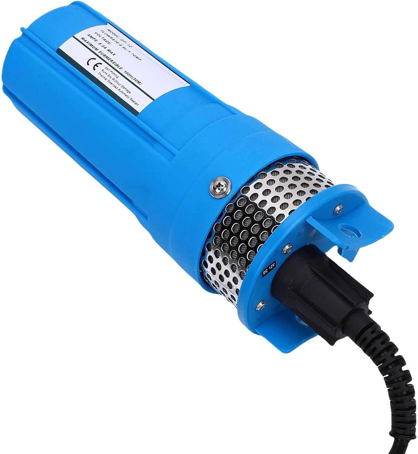 AUNMAS Solar Submersible Deep Well Pump, 96W 1.7GPM Flowrate 230ft Head 100ft Submersion, with Stainless Steel Filter Fast Disconnect Gland, for Deep Well Irrigation Pond Watering (DC12V)