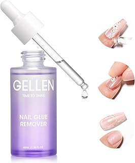 Gellen Nail Glue Remover for Press on Nails, 40ML UV Glue Remover, Non-Acetone Gentle Off for False Tips, Odorless Easy Debonder, Not for Gel Polish
