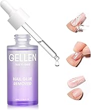 Gellen Nail Glue Remover for Press on Nails, 40ML UV Glue Remover, Non-Acetone Gentle Off for False Tips, Odorless Easy Debonder, Not for Gel Polish