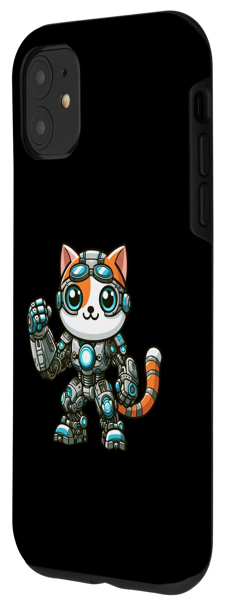 Amazon.co.jp: iPhone 11 クールな漫画サイボーグ猫ロボットメカ