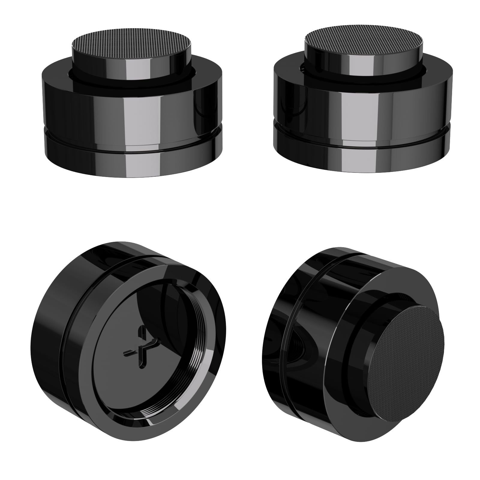 Monosaudio 4 St HiFi Lautsprecherständer Füße HiFi Spikes Pad Gerätefüße Aluminium Stoßdämpfer Isolationsfüße Absorber Füße HiFi Untersetzer für Verstärker Plattenspieler Subwoofer (Schwarz, SP3918)