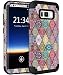 Galaxy S8 Case, Hocase Drop Protection Shock Resistant Silicone Rubber Bumper+Hard Shell Hybrid Full Body Protective Phone Case w/Mandala Floral Print for Samsung Galaxy S8 2017 - Black