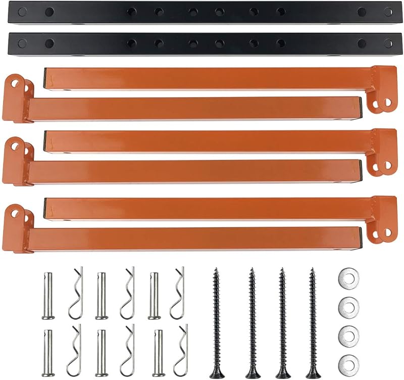 Homydom Garage Shelving Wood Rack,Lumber Storage Rack Wood Organizer Wall Mount Rack Heavy Duty Metal Saving Indoor & Outdoor Space with 3-Level, 4 Pack 4pack