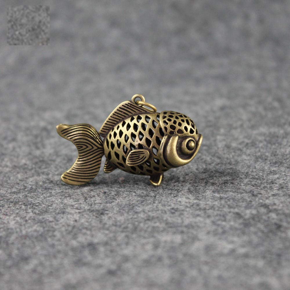 Animali di tè Accessori per Decorazioni per la casa Statue Figurine Figurine a Rame Puro Pesci Rossi Piccoli Ornamenti Accessori in Ottone Cavo Cavo Mobile Ciondolo per Decorazioni da scrivania della