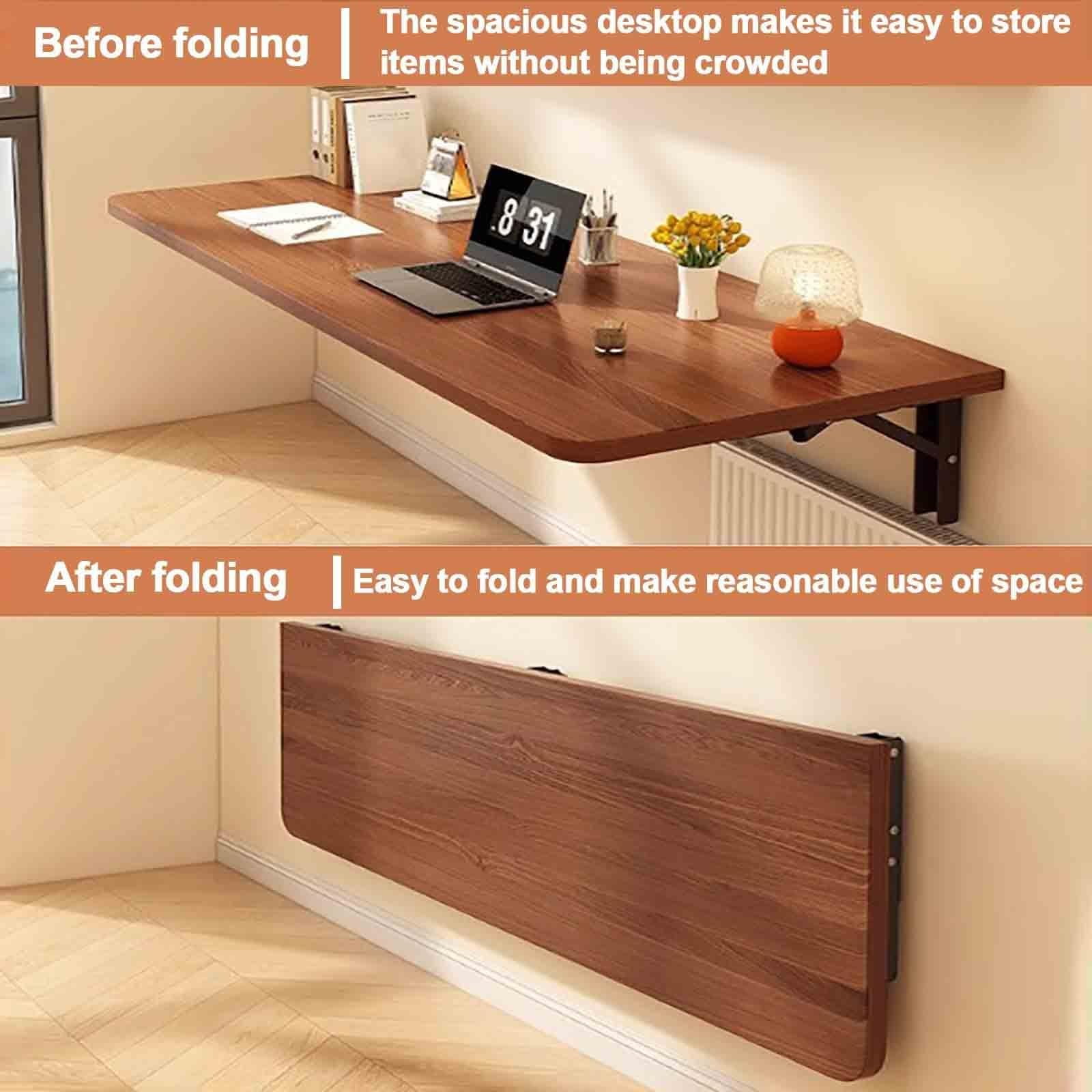 Blanco mesa plegable cocina，Fuerte capacidad de carga, Pequeño espacio escritorio plegable pared，varios tamaños disponibles, ahorra espacio, adecuado para salas de estar, cocinas y dormitorios