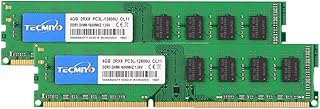 TECMIYO 8GB Kit (2X 4GB) DDR3L-1600 UDIMM, DDR3 Ram 4GB 240-Pin Non ECC Unbuffered 1.35V/1.5V CL11 Dual Rank Desktop Memory Ram Module