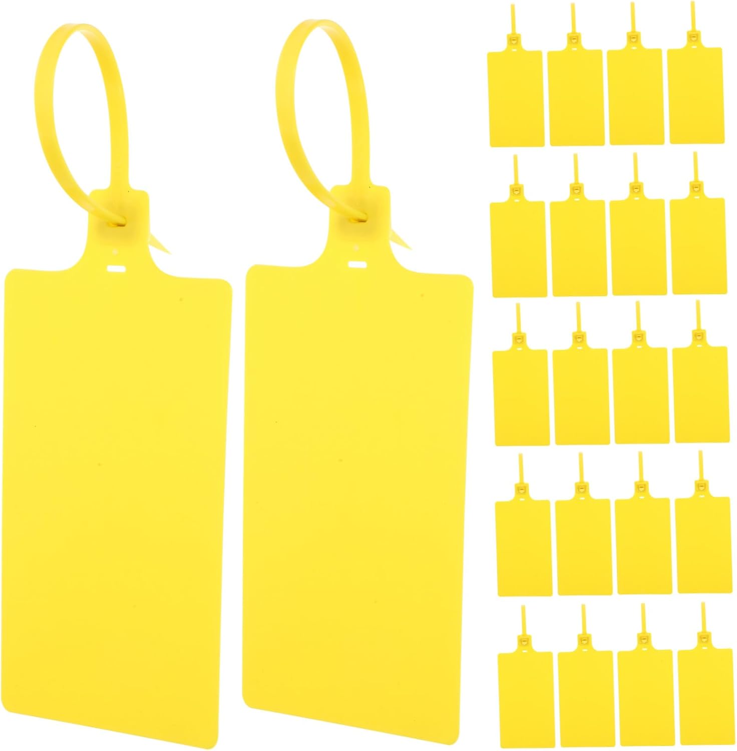 100pcs Yellow Plastic Shipping Tags Labeling Tags for Shipping and Luggage 5.8x100mm Sturdy Industrial Packaging for Freight and Cargo