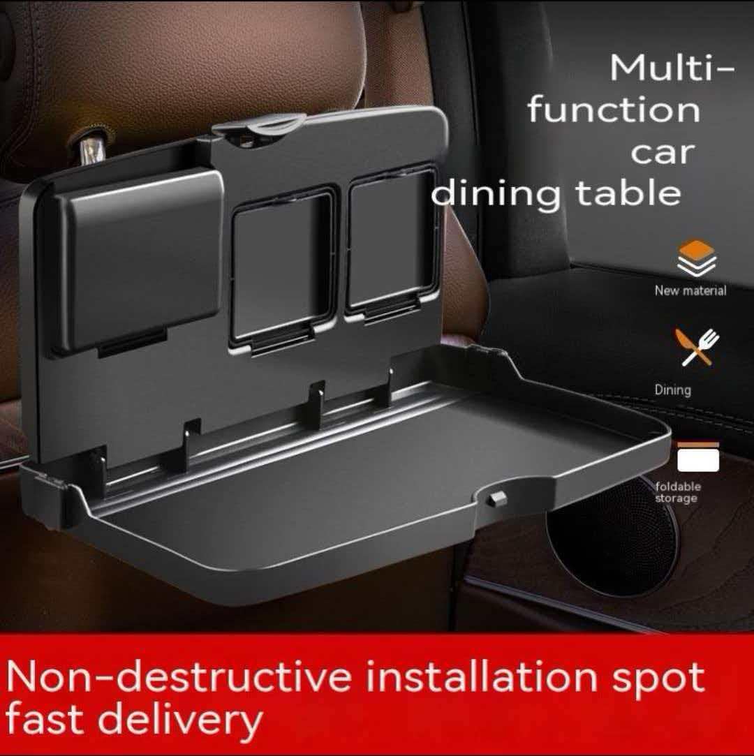 Car Backseat Folding Table for Honda CRV CR-V, Sturdy Space Saving Travel Dining Desk Organizer with Cup Holder Accessories
