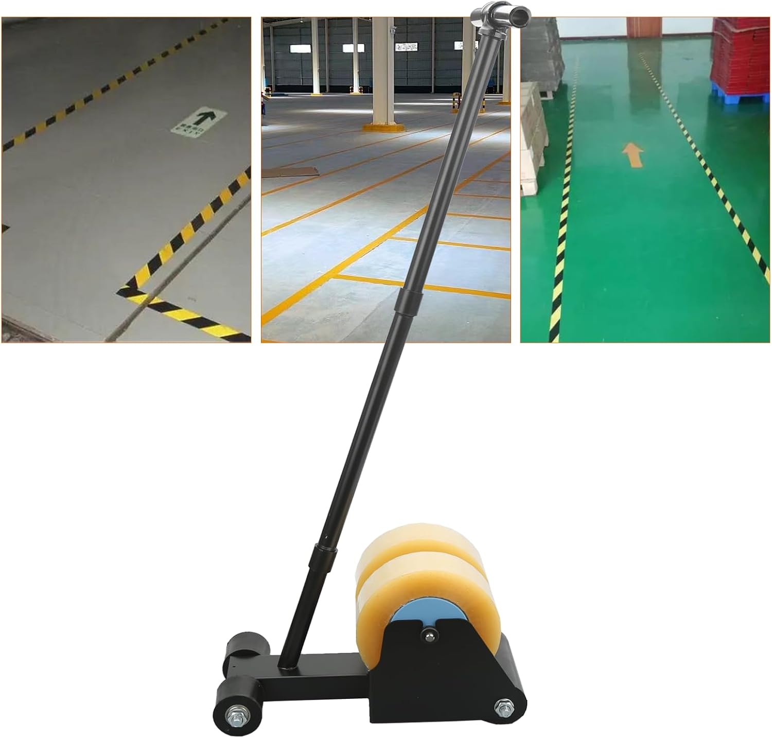 Floor Tape Marking Machine,Manuel Floor Tape Applicator with Rubber Roller Paint Tape Applicator for Floor Marking Decoration Protection and Laying
