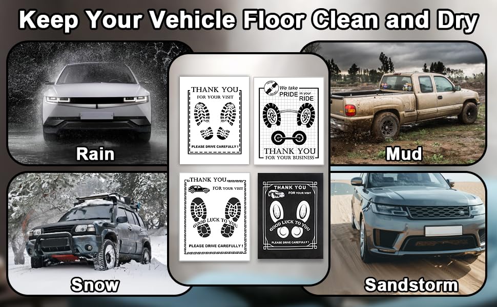 RUENXG 100-Pack Disposable White Paper Car Floor Mats 19x15 Inch Universal Fit Auto Floor Protectors for Car Wash — view 8