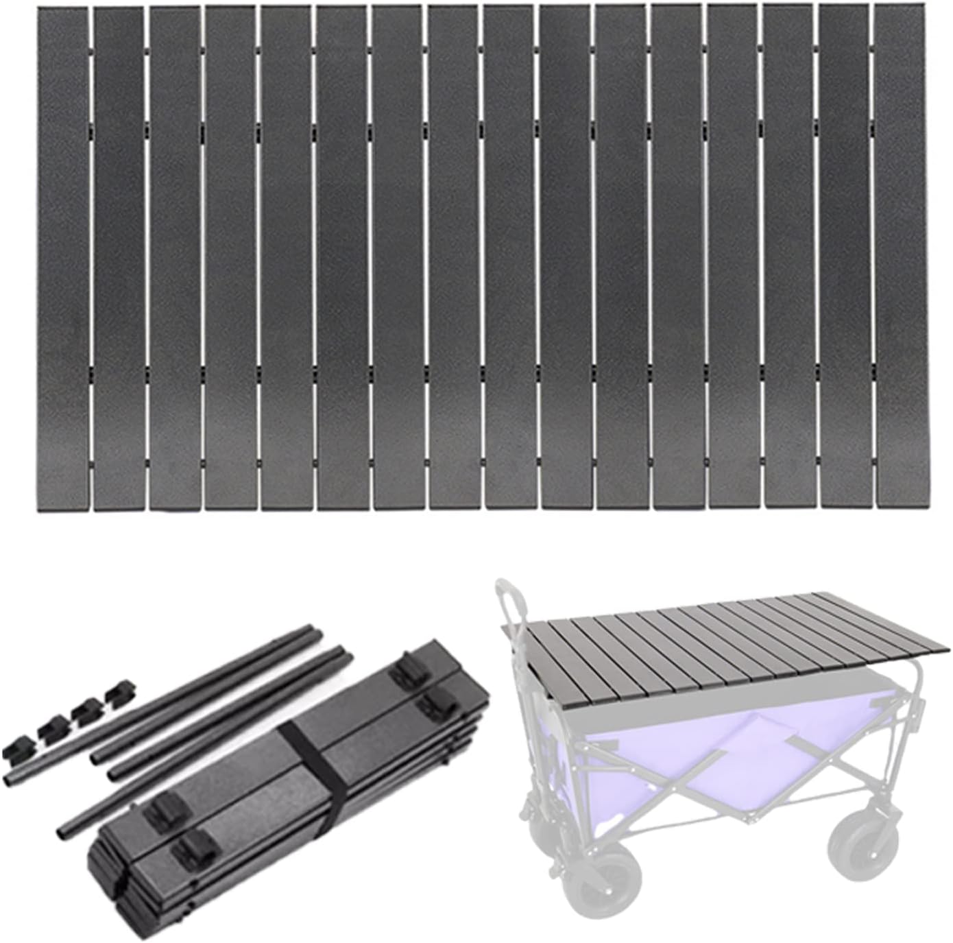 Table Top for Wagon Cart, Rollup Table Top for Folding Wagon Cart, Aluminum Alloy