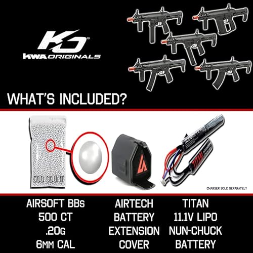 Kwa Original Raine-4 Aeg Airsoft Gun, Full Automatic Electric Rifle, 2.5 Vps Gearbox, Mosfet Trigger Ready, 120 Round Magazine, 500 Bbs, 11.1V Battery, And Battery Extension Cover (Aeg2.5+) #TOP1