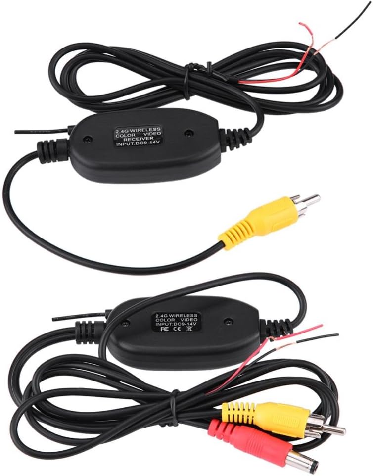 2.4G Wireless RCA Video Transmitter Receiver Kit for Car Parking Backup Camera Monitor System DVD Monitor Rear View Camera Reverse Backup