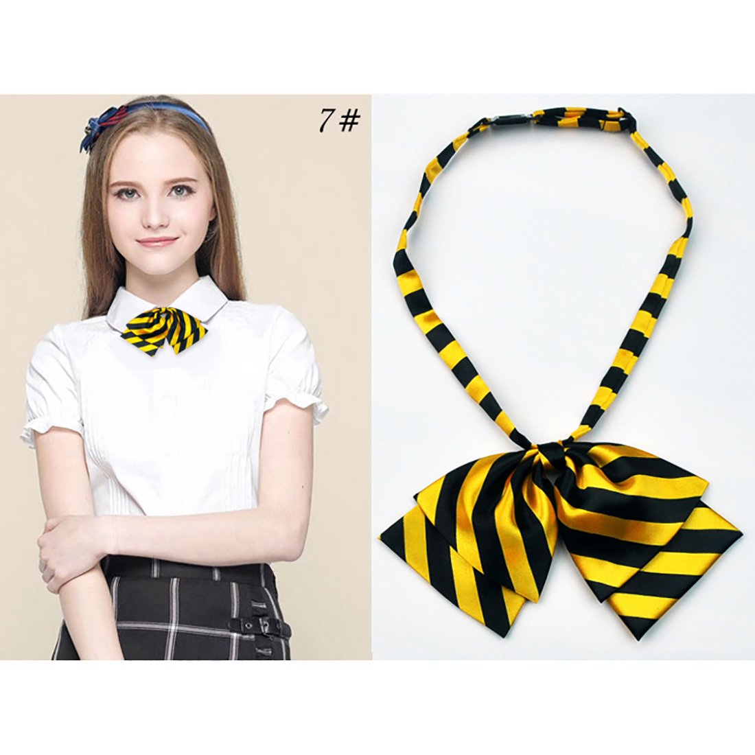 URSFUR Girls Adjustable Pre-tied Bowtie ladies Uniform Bow Tie color 5
