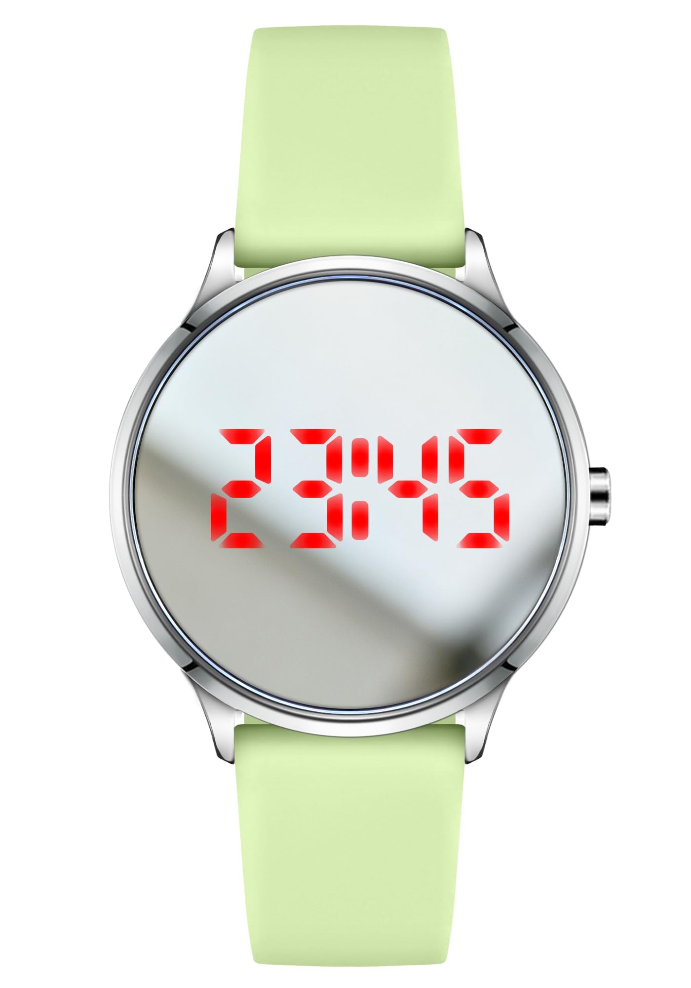 Photo 1 of Bisley Unisex Pale Green Silicone Digital Watch LED Display Big Face Easy to Read Watch