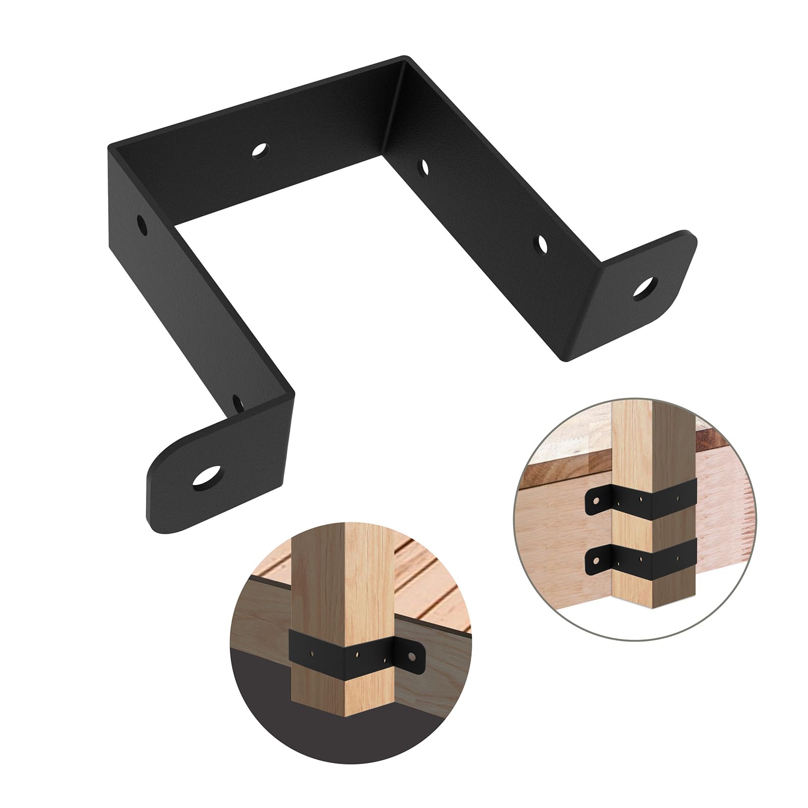 VANROUG 8 Pcs U Shaped Connector Bracket Fence Panel Security Brackets, Concrete Post Clips - Image 4