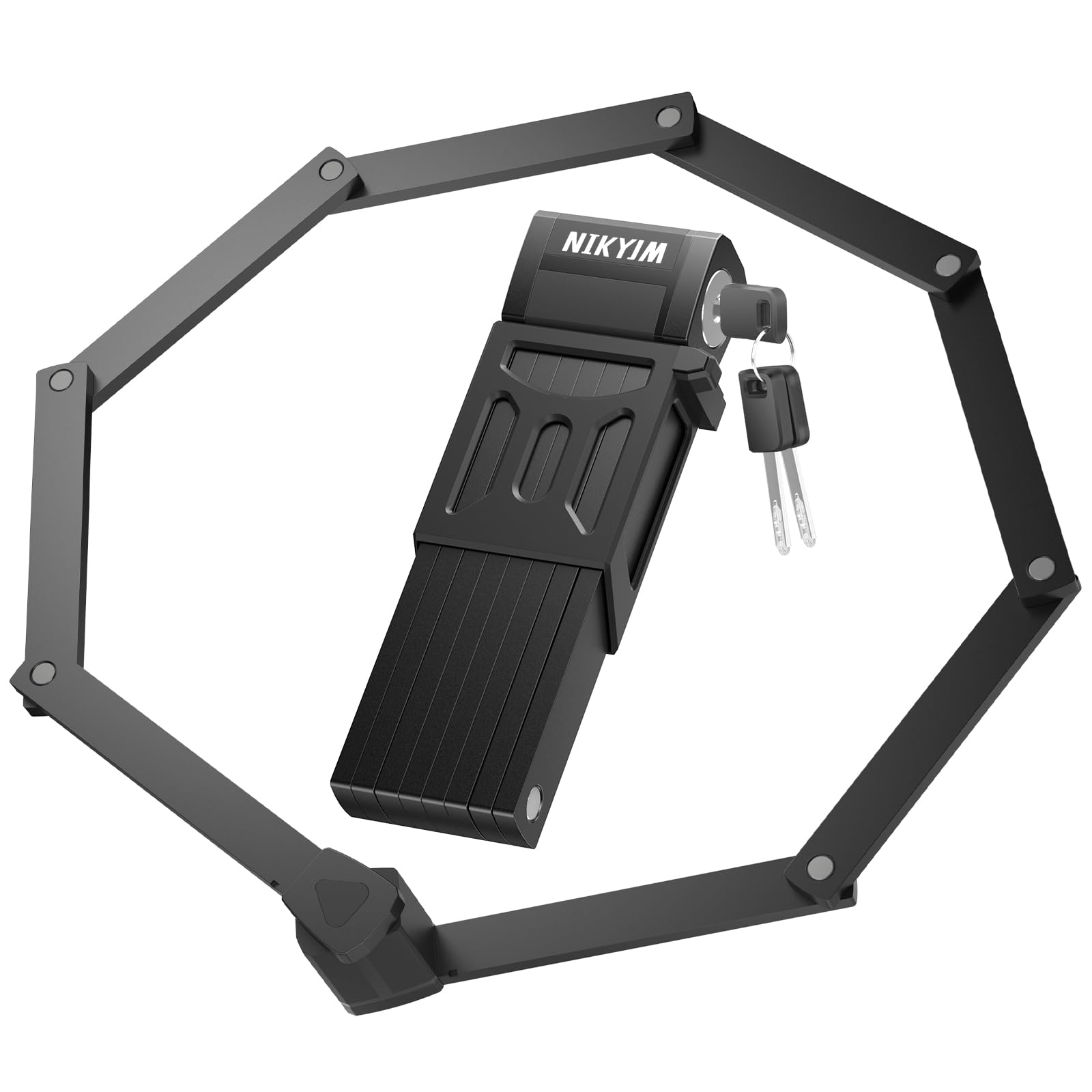 Cadenas vélo pliable avec support, 120 cm Cadenas antivol à combinaison à 4 chiffres, pour E-bike, vélo de route, moto, VTT, etc. (Noir) (noir-3)