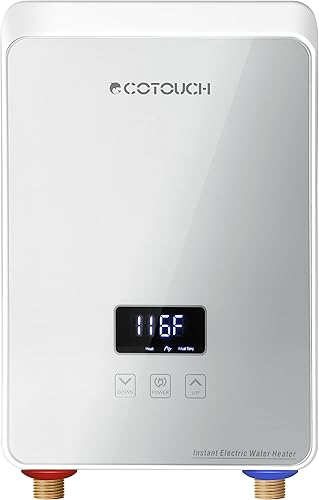 Calentador de agua eléctrico sin tanque bajo demanda de 240 V, ECOTOUCH 5.5KW calentador de agua caliente para fregadero, calentador de agua
