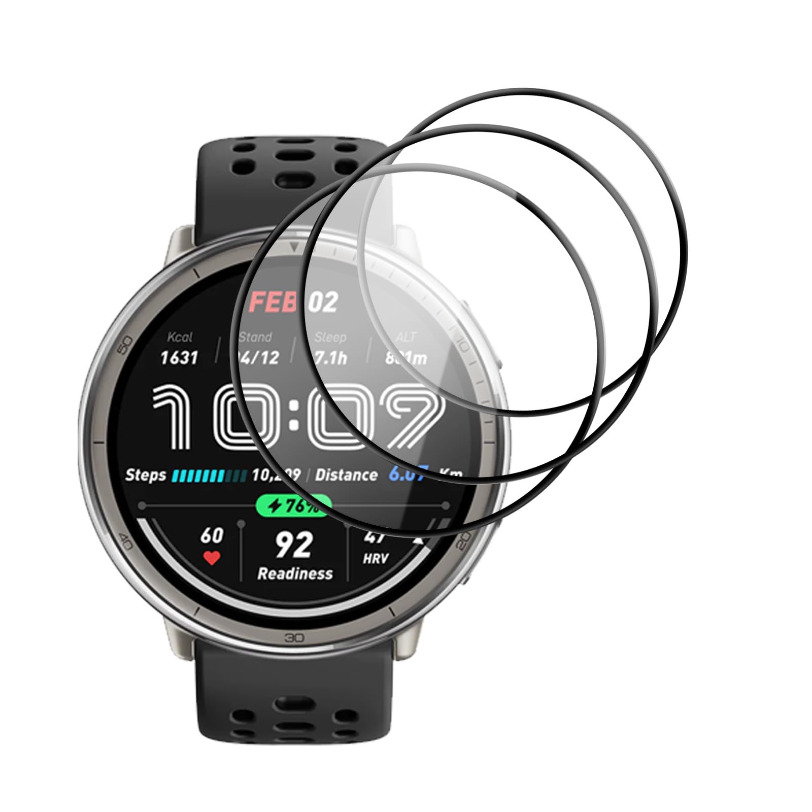 Amazon.co.jp: 【3枚セット】Amazfit Active 2 保護フィルム PET複合材