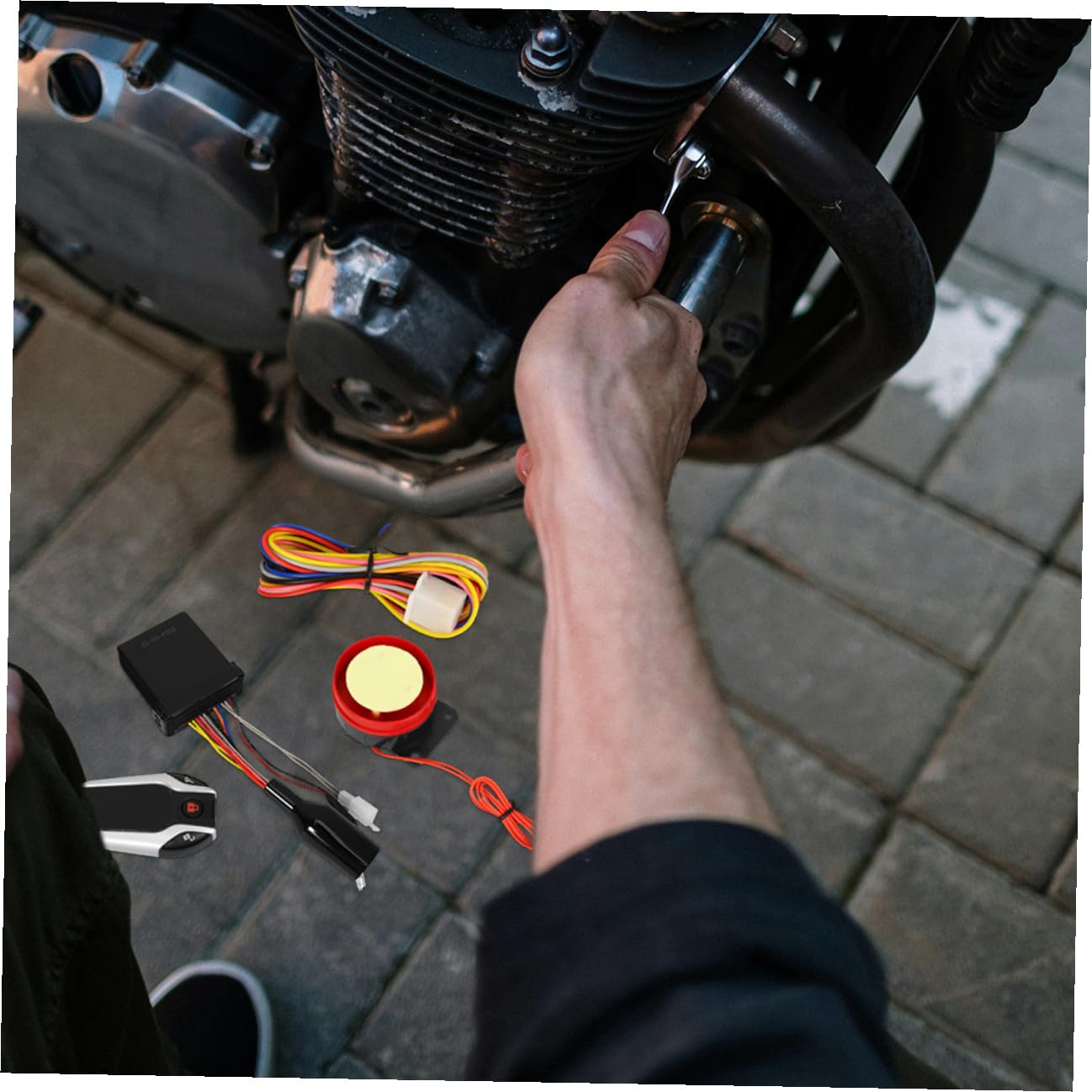 ABOOFAN Kit Allarme Moto 12v Avviamento Remoto Antifurto Atv Per Protezione Sicurezza Motociclette Uso Esterno