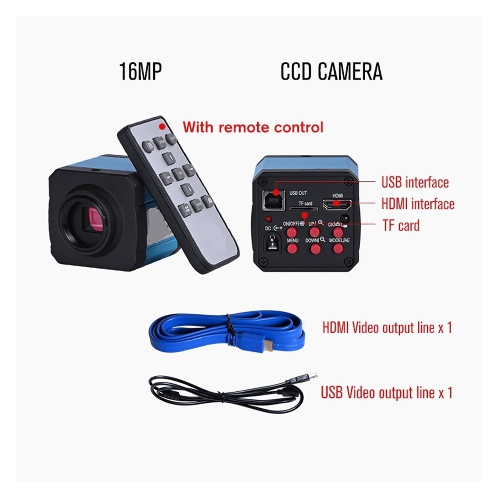 Microscopio trinocular HD biológico de Laboratorio con Zoom de 2500X y cámara Digital electrónica de 16 MP, USB, HDMI, VAG y Pantalla LCD de 10 Pulgadas con LED, Amplia g，Orange