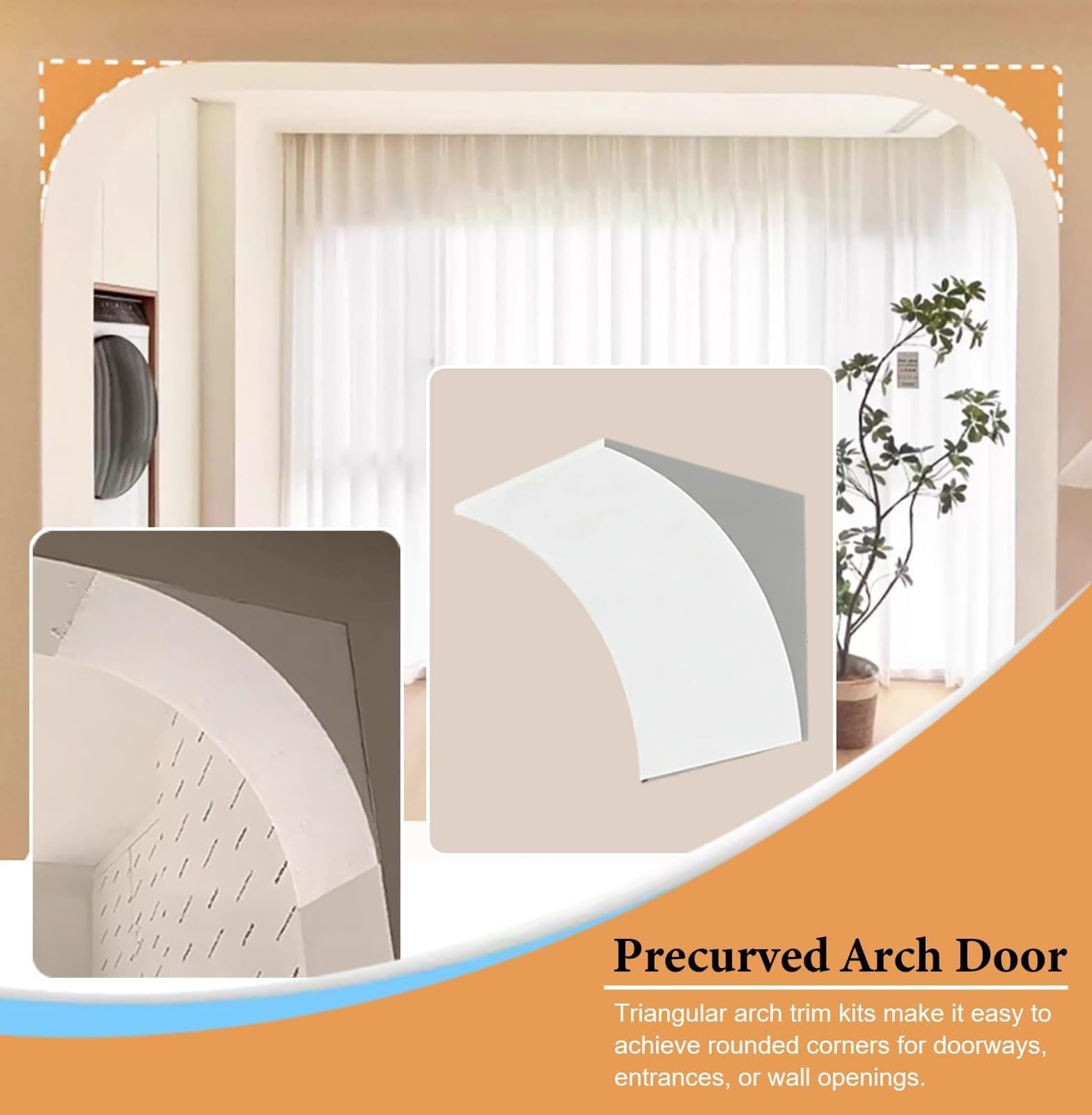 Set Di 2 Angoli Ad Arco In Schiuma EPS,Cornice XPS Bianca,Mensole Ad Arco A Quarto Di Cerchio Per Porte E Corridoi,Per Arredamento Domestico Stile Francese(24x31x31cm/9.4x12.2x12.2")