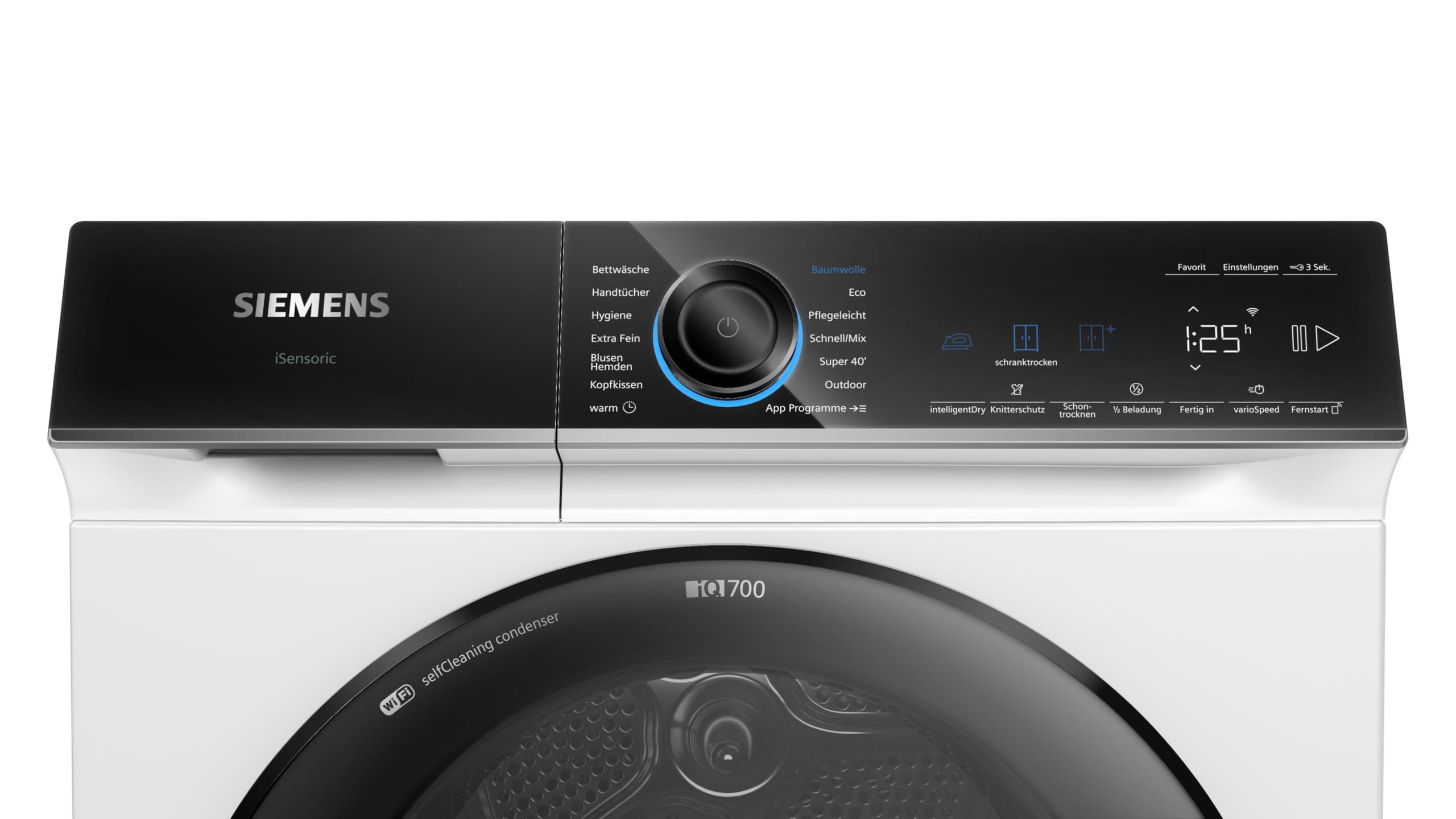 Siemens iQ700 WQ46B2D0AM Wärmepumpentrockner 9 kg selbstreinigender Kondensator intelligentDry Home Connect Weiß