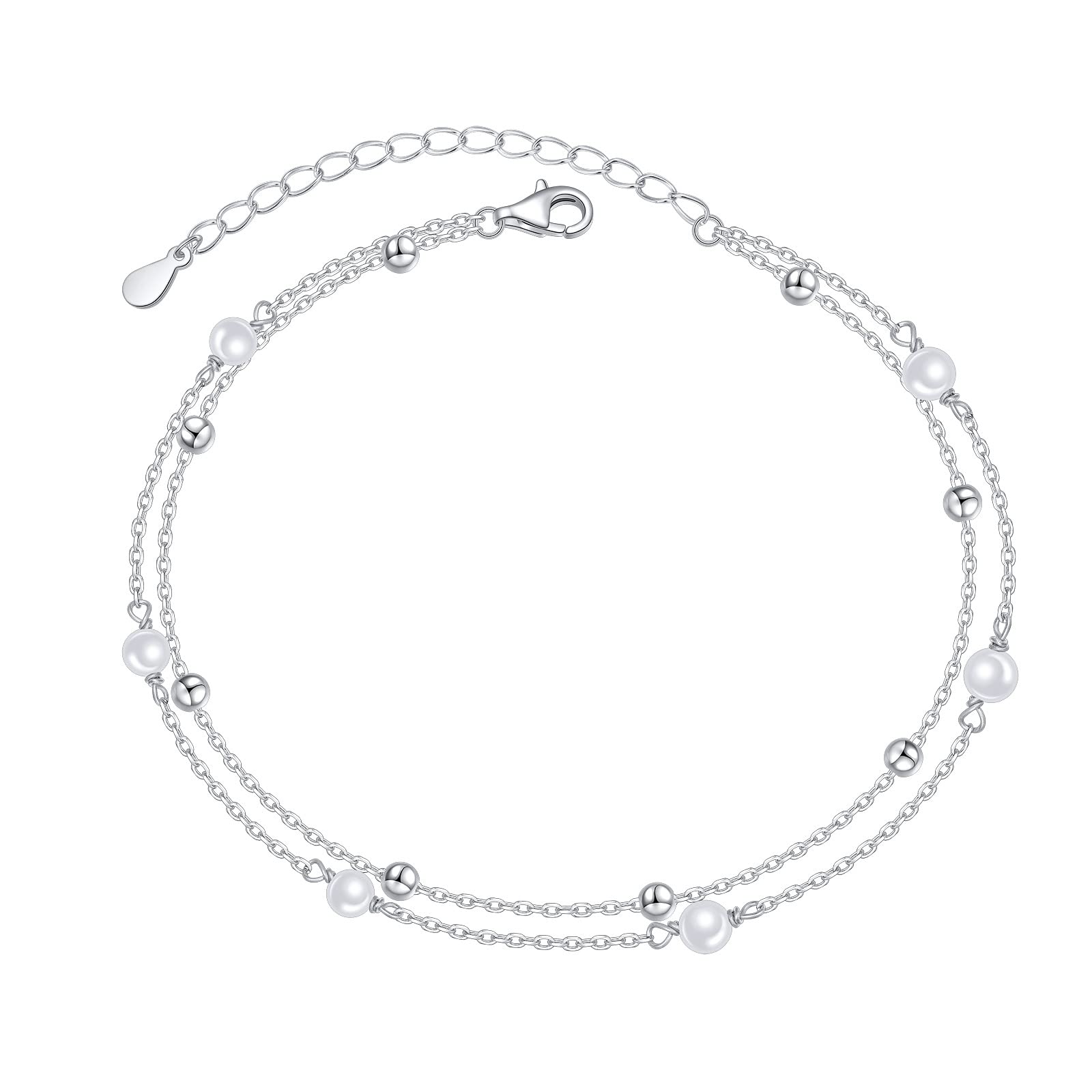Anklet for Women 925 Sterling Silver Foot Adjustable Ankle Bracelet Jewelry