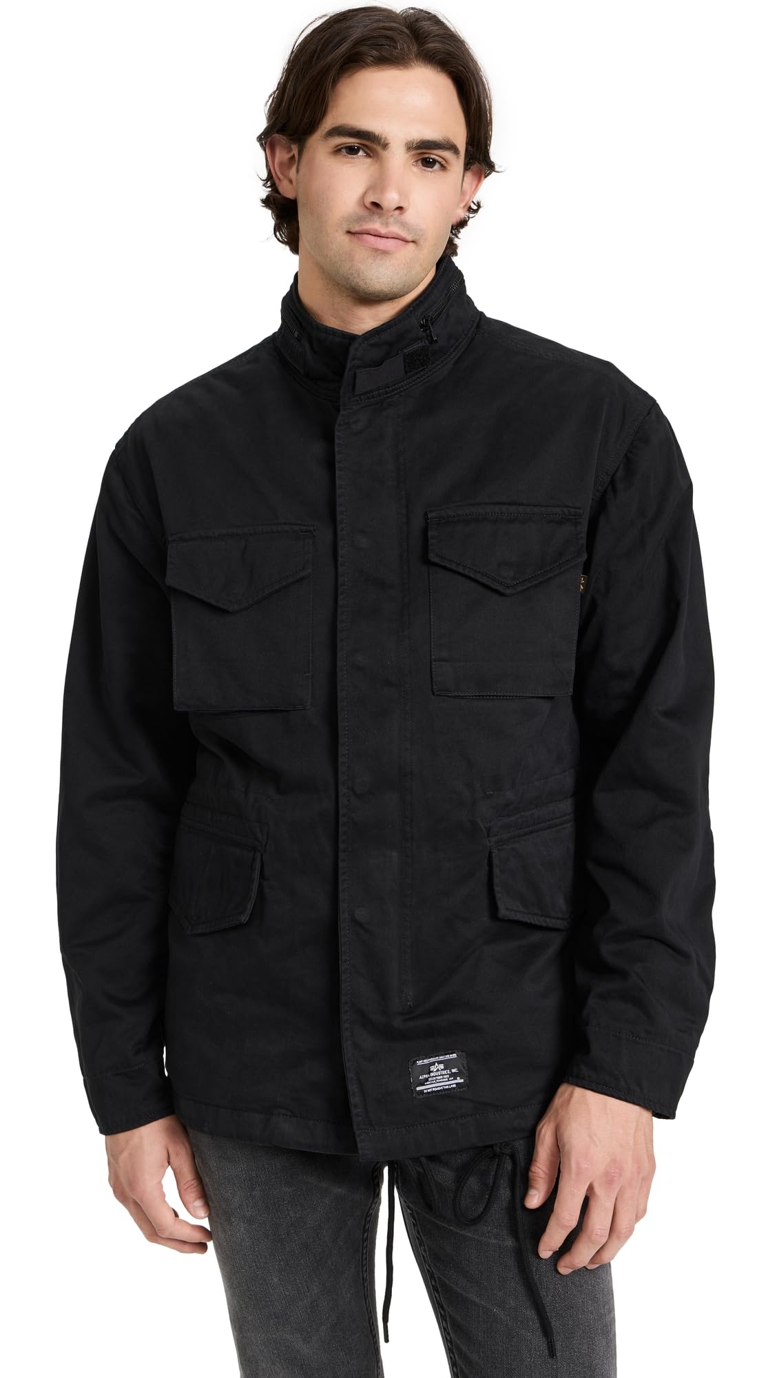 Alpha Industries Men's M-65 MOD Field Coat GEN II, Black, L