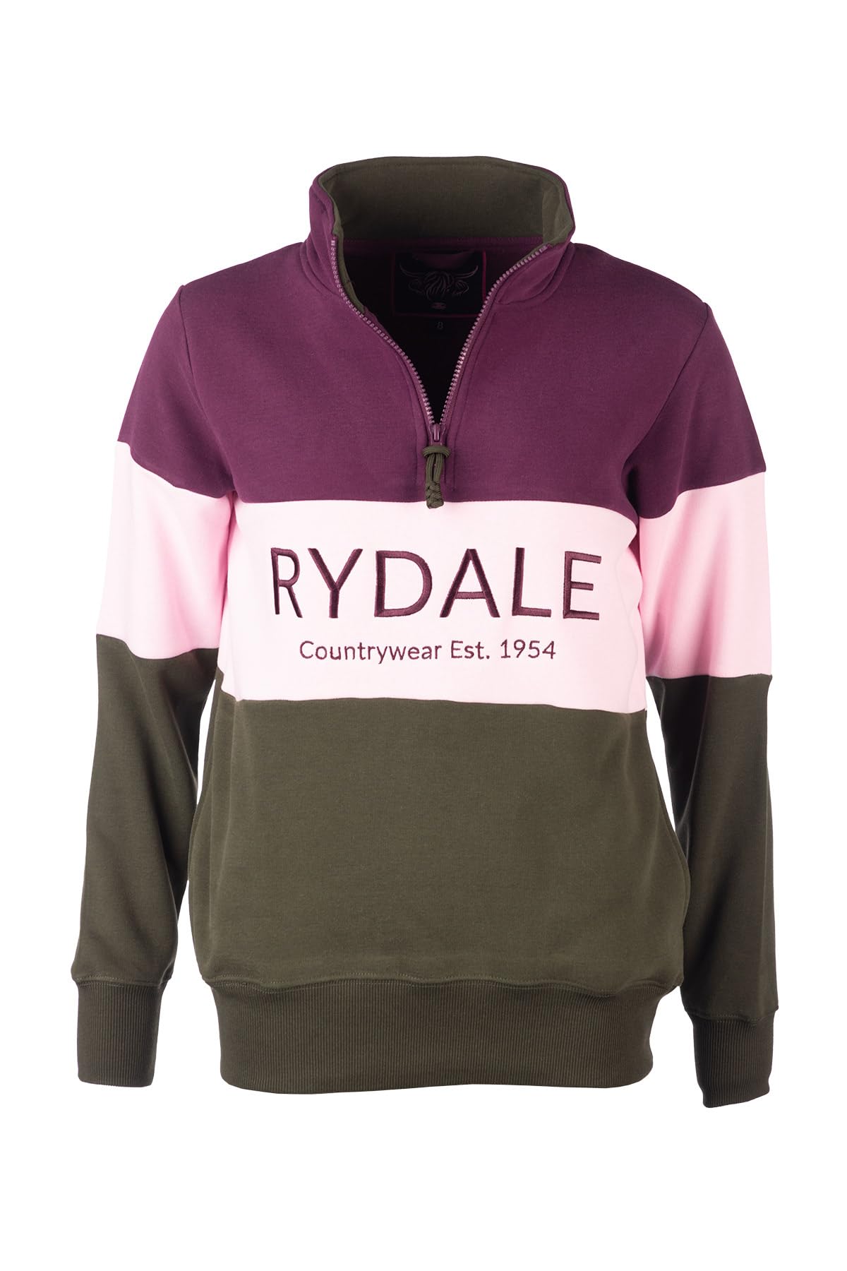 Rydale Women's Olive/Sorbet/Berry Country Sweatshirt Embroidered Sweater Striped (Uk, Numeric, 18, Regular, Regular, )