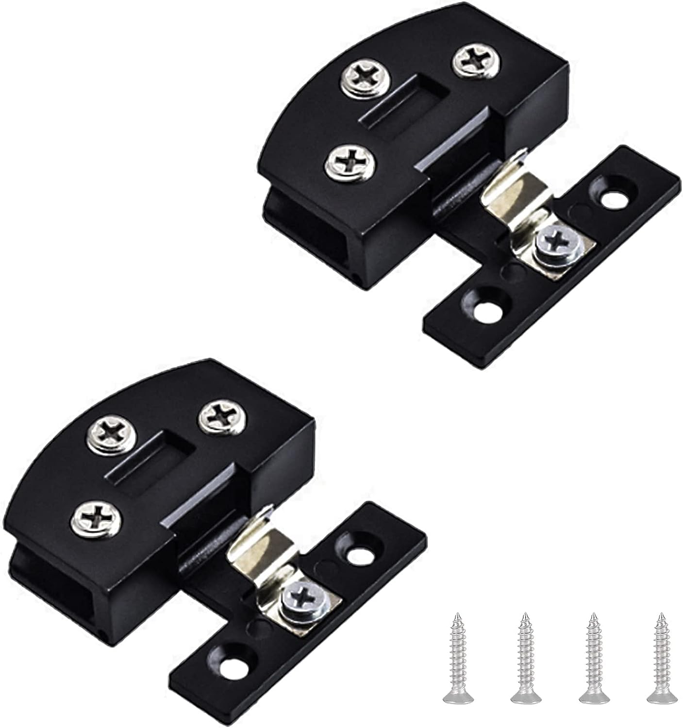 Nviusdsj Svart Hinges, 2Pcs Adjustable Zinc Alloy Side-Mount Pivot Hinges 90 Degree S For 5-7Mm Frameless Glass Cabinet Door(Svart)