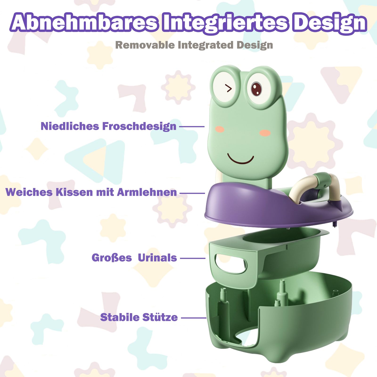 LZQ Vasino per bambino, con manici e funzione antiscivolo, ergonomico, per bambino a partire da 1 anno (verde, tipo A)