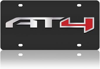 Eurosport Daytona- Compatible with -, GMC AT4 Carbon Steel License Plate