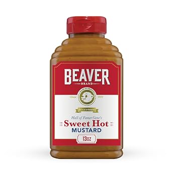 Beaver Sweet Hot Mustard, 13 oz squeeze bottle